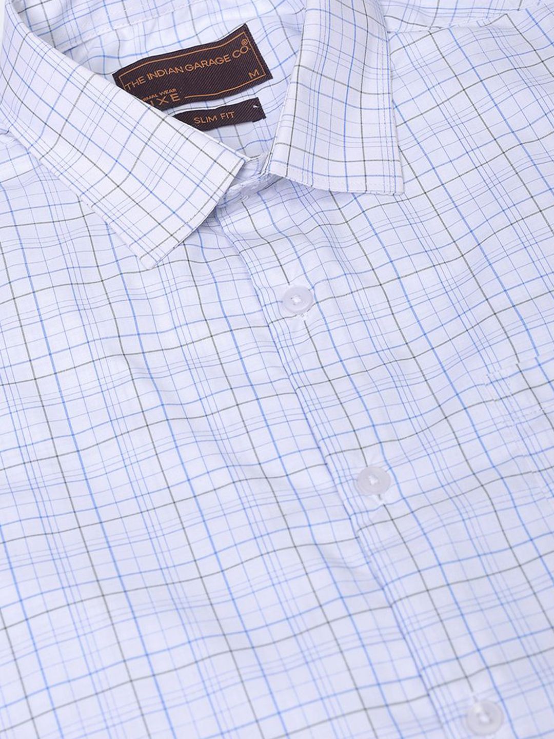 The Indian Garage Co. X Luxe Men Slim Fit Opaque Checked Formal Shirt