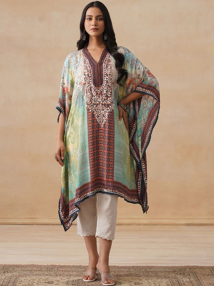Rumah Chikankari Wanita Bercetak Chikankari Crepe Kurta