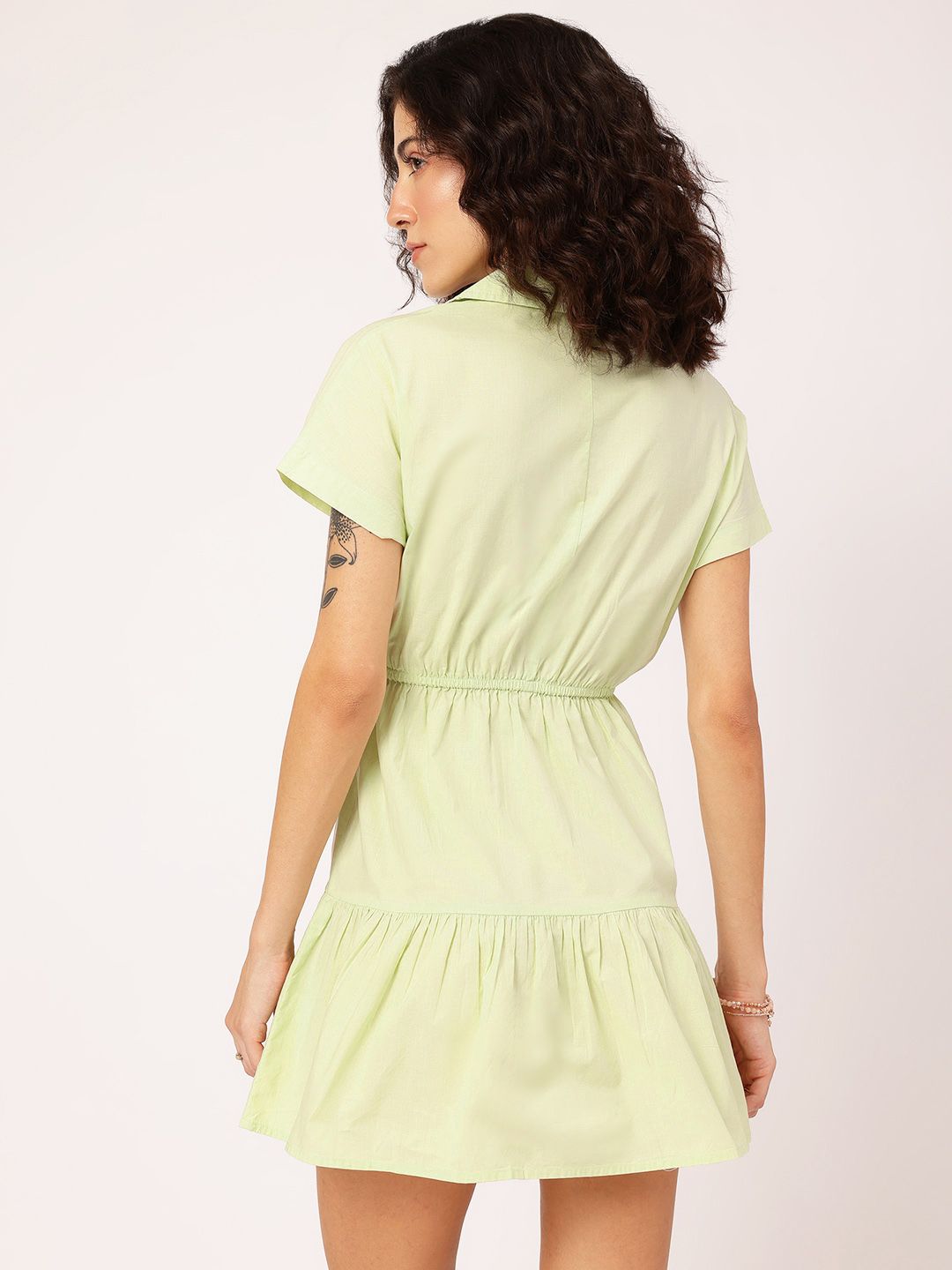 DressBerry Girly Glam Tie-Up Waist A-Line Mini Dress