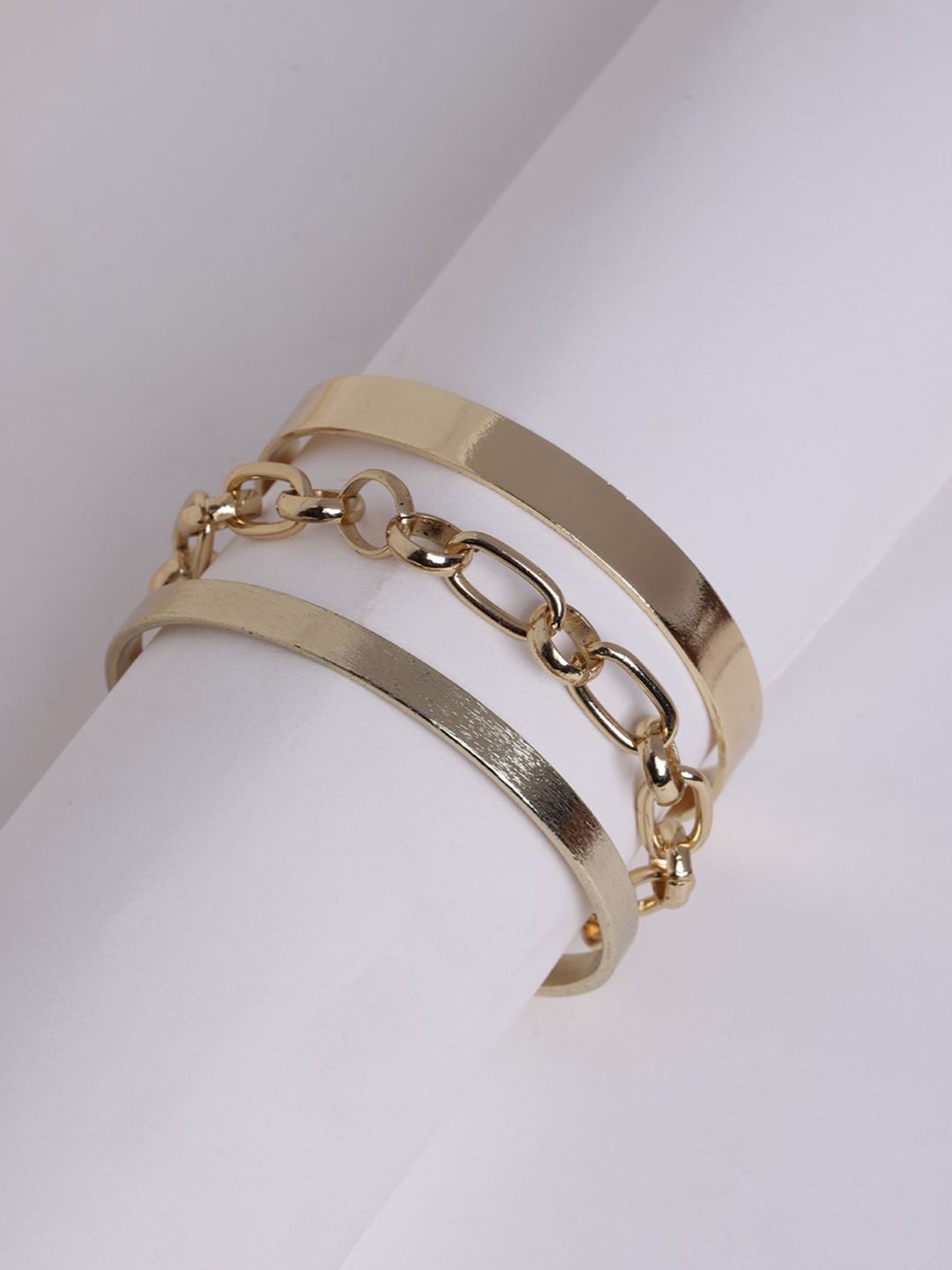 DressBerry Women Brass Gold-Plated Wraparound Bracelet