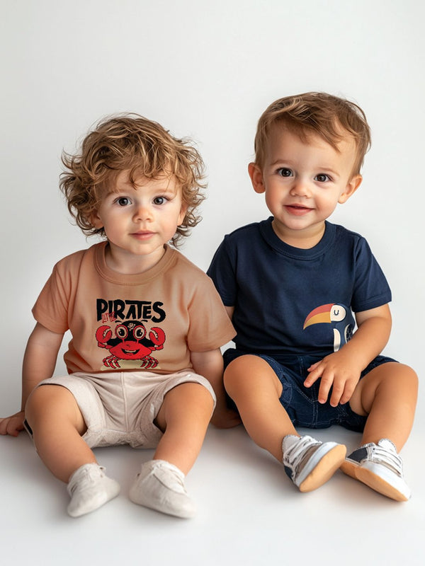 Nauti Nati Beyond The Beach Boys Pack of 2 Graphic Printed Single Jersey Cotton T-Shirts