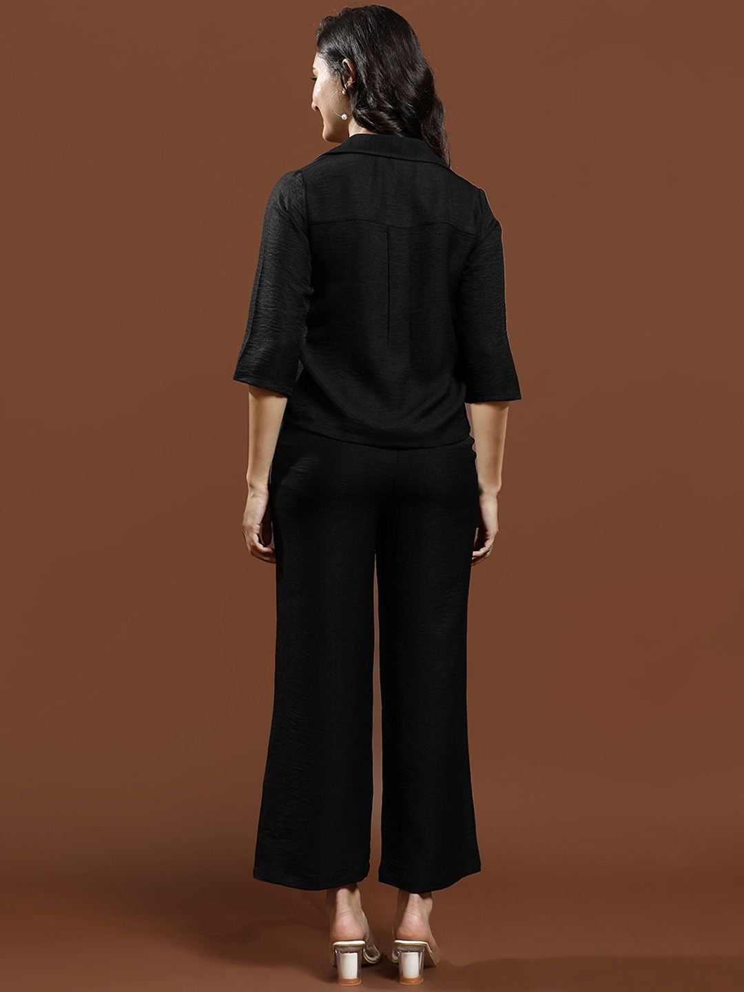 Athena Floral Embellished Patchwork Linen Shirt & Trousers