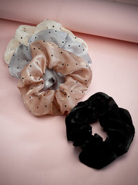 PANASH Women Set of 4 Embellished Ponytail Holders