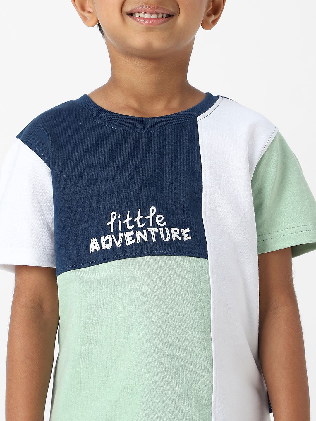 Nauti Nati Boys Colourblocked T-shirt with Shorts