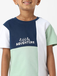 Nauti Nati Boys Colourblocked T-shirt with Shorts