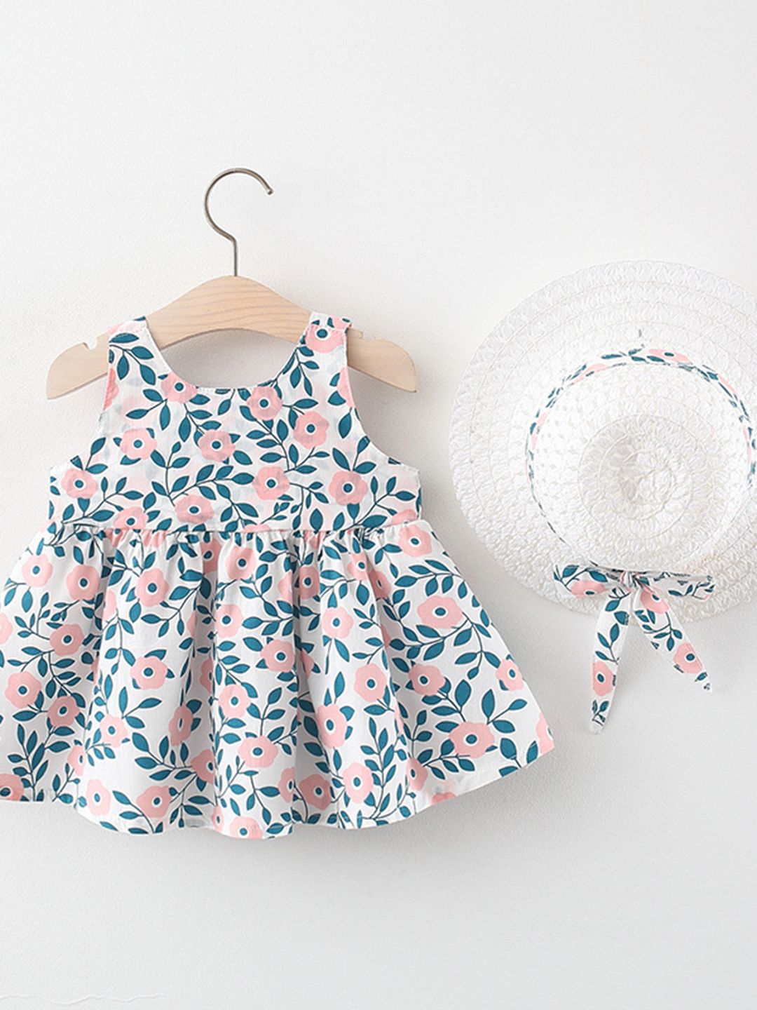 YK Floral Print Fit & Flare Dress