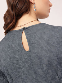 DressBerry Soft Serve Textured Twisted Mini A-line Dress