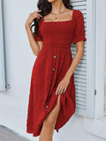 all about you Women Square Neck Fit and Flare Dress