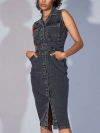 Pakaian baju tanpa lengan sassafras denim