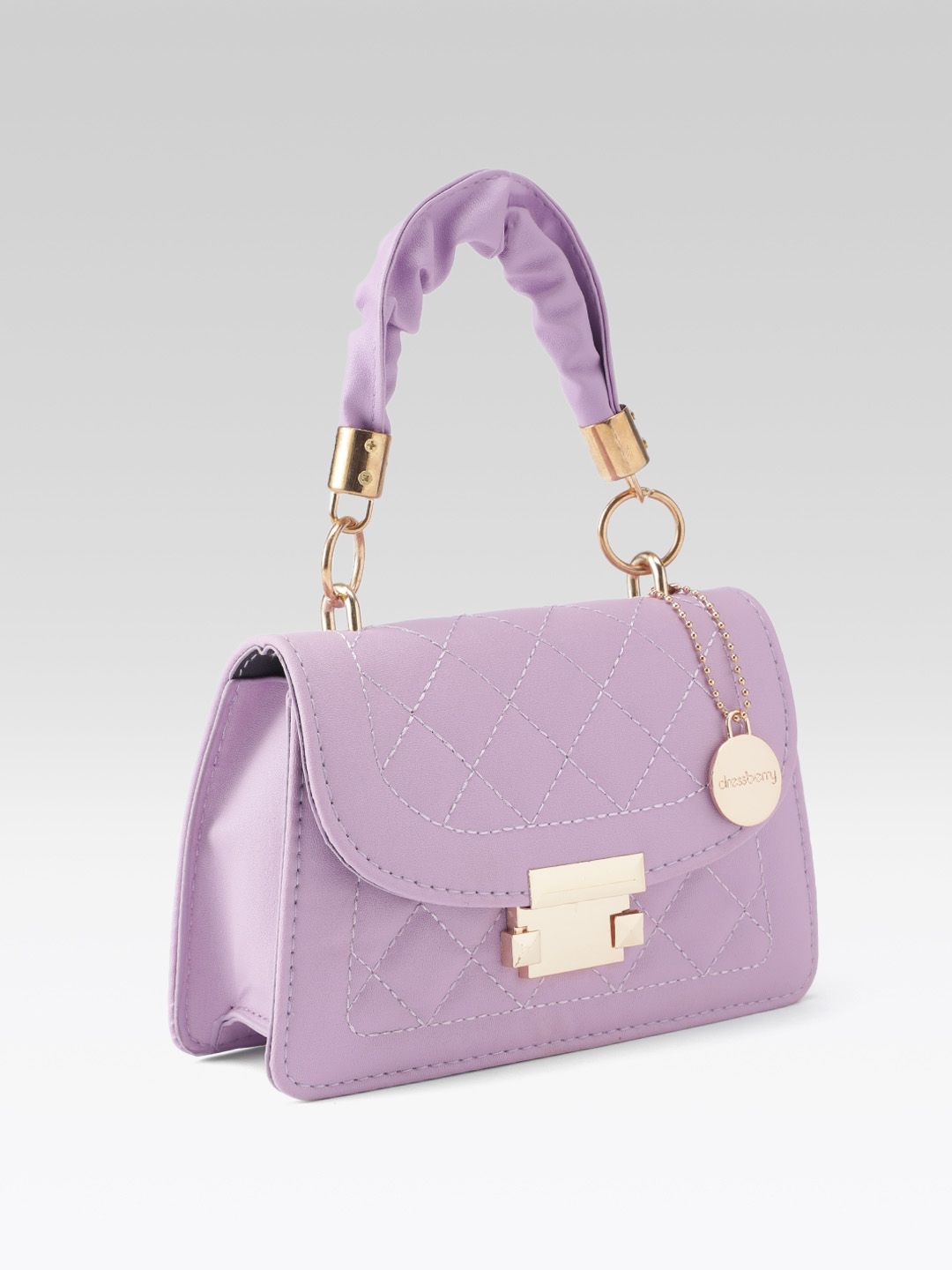 DressBerry Structured Quilted Satchel Bag