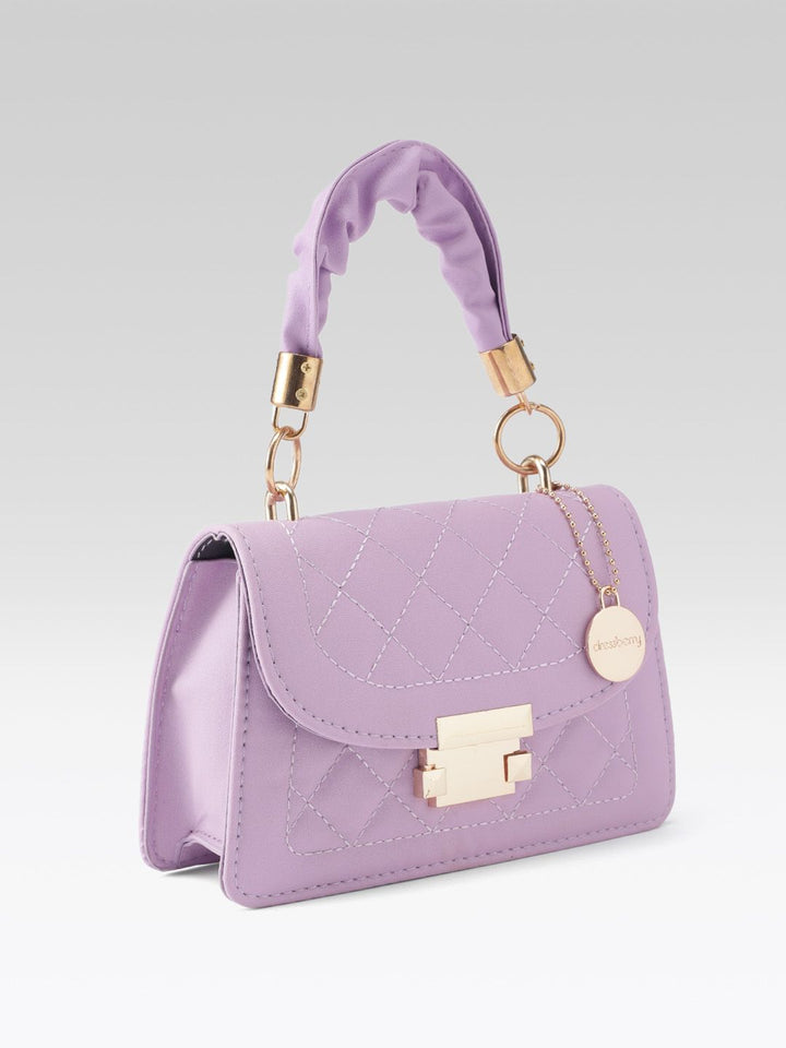 DressBerry Structured Quilted Satchel Bag
