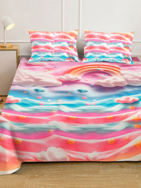 Myntra Elegant Homes Multicoloured Conversational 400 TC King Bedsheet with 2 Pillow Covers