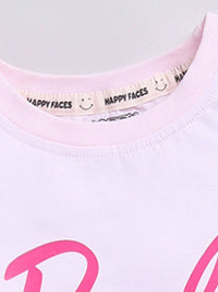 Happy Faces Girls Barbie Printed Pure Cotton Longline T-shirt