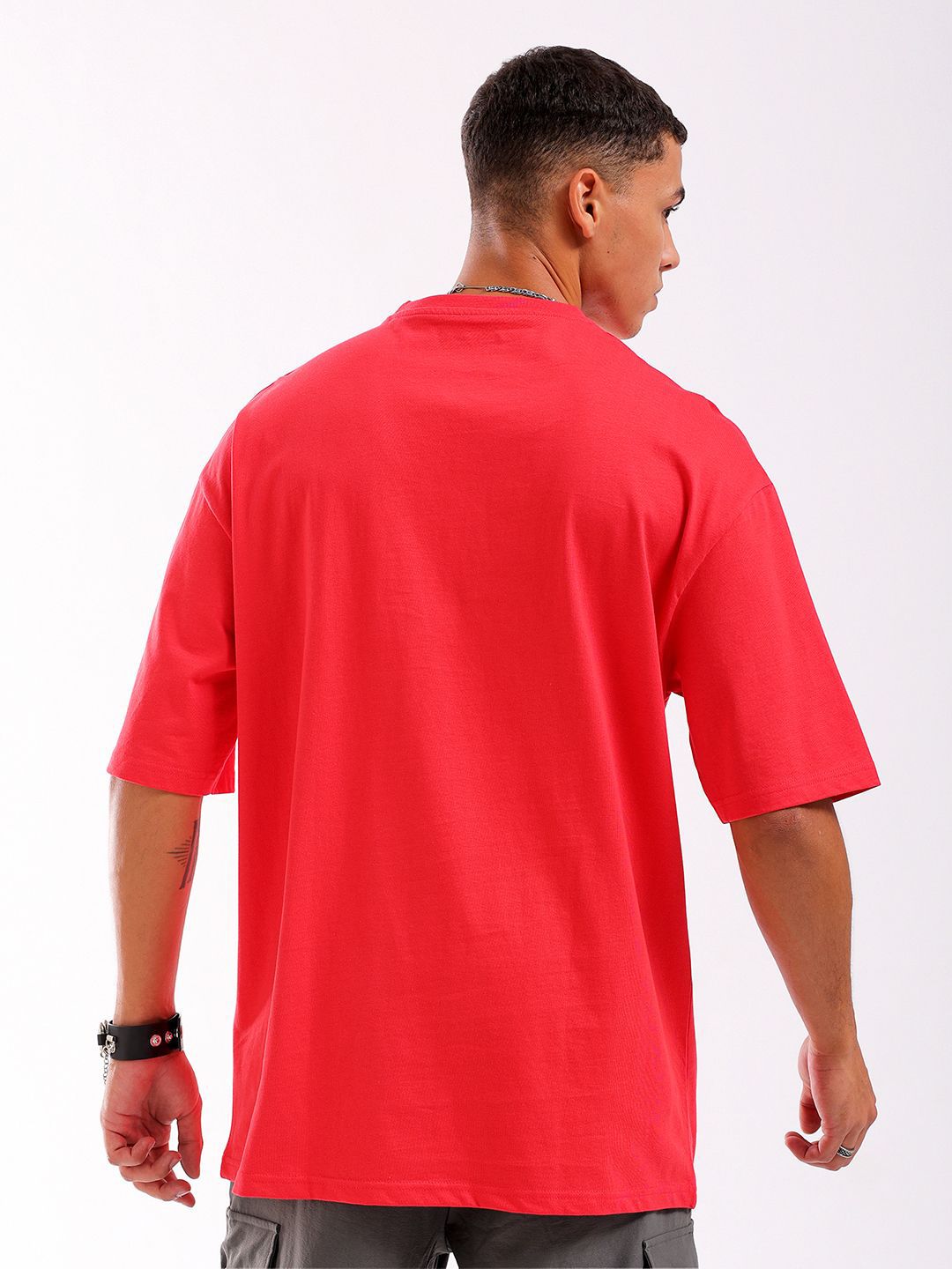 The Indian Garage Co Men Graphic Printed Oversized Round Neck T-shirt