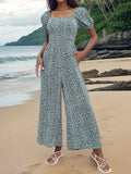 DressBerry Floral Printed Smocked Basic Jumpsuit