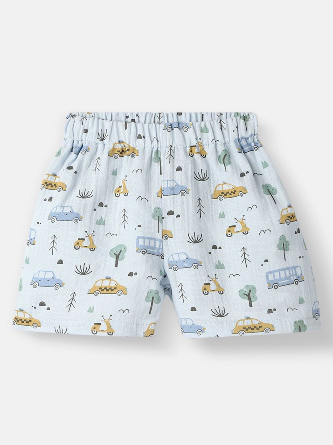 Nauti Nati Boys Printed Pure Cotton Jhabla With Shorts