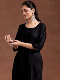 Libas Geometric Woven Design Sequinned Straight Kurta