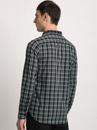 THE BEAR HOUSE Men Checked Slim Fit Button-Down Collar Pure Cotton Casual Shirt