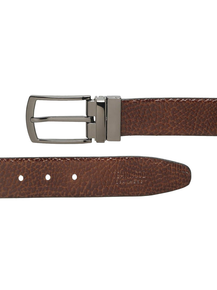 Teakwood Leathers Men Textured Leather Reversible Formal Belt
