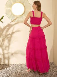 Berrylush V Neck Sleeveless Top With Skirt