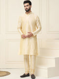 SOJANYA Mandarin Collar Dupion Silk Straight Kurta with Churidar