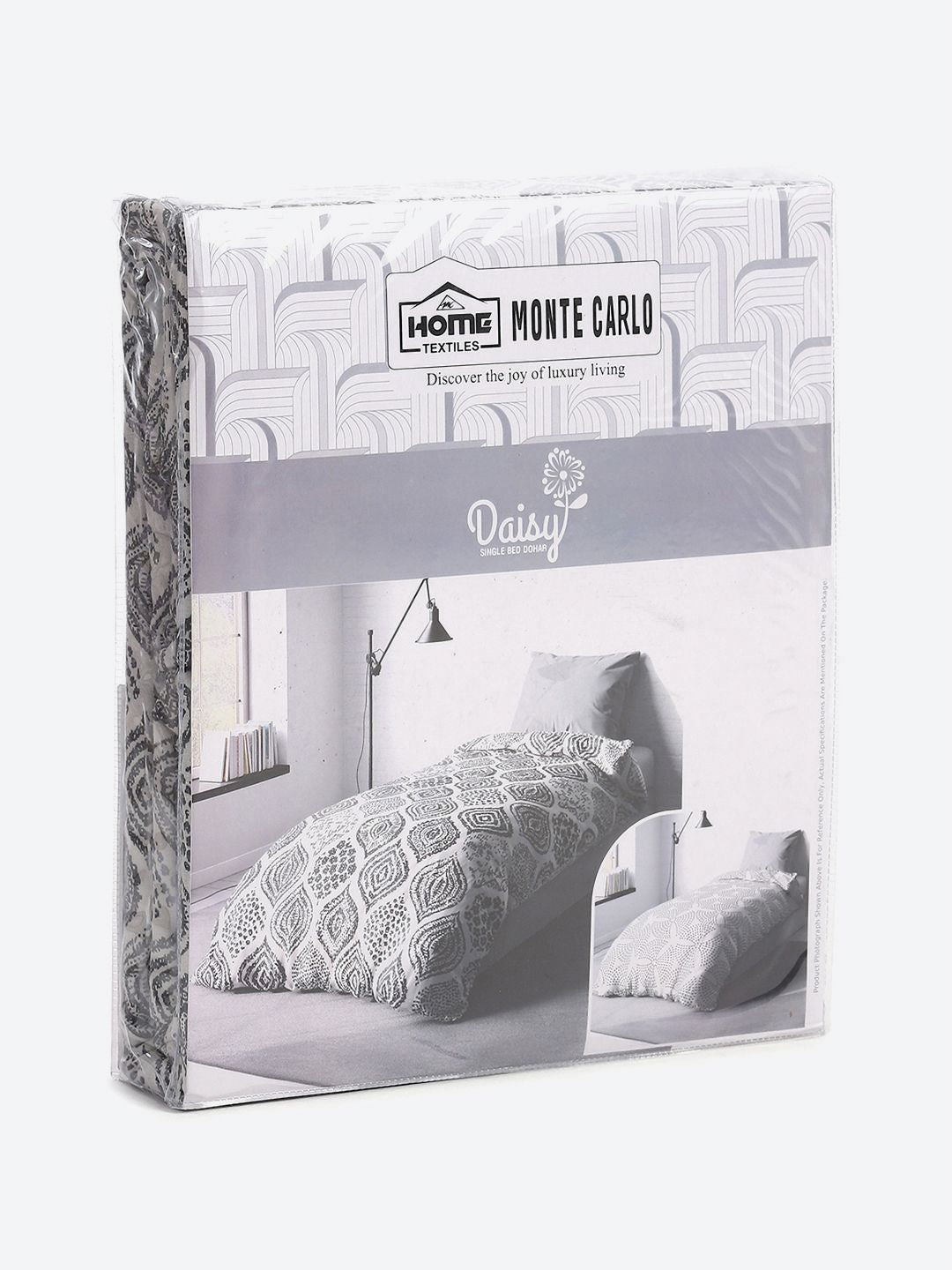 Monte Carlo Grey & White Floral Mild Winter 150 GSM Single Bed Dohar