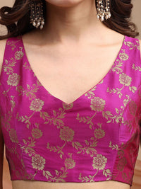 Tikhi Imli Woven Design Brocade Saree Blouse