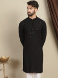 Anouk Ethnic Motifs Sequinned Pure Cotton Straight Kurta