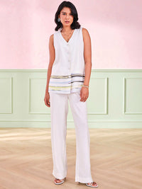AND V-Neck Shirt With Trousers