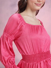 DressBerry Puff Sleeve Peplum Top