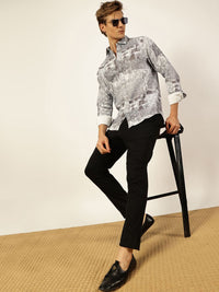 Thomas Scott Men Premium Slim Fit Opaque Printed Casual Shirt