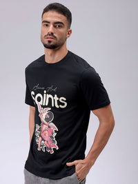 The Indian Garage Co Men Graphic Printed Round Neck Pure Cotton Slim Fit T-shirt