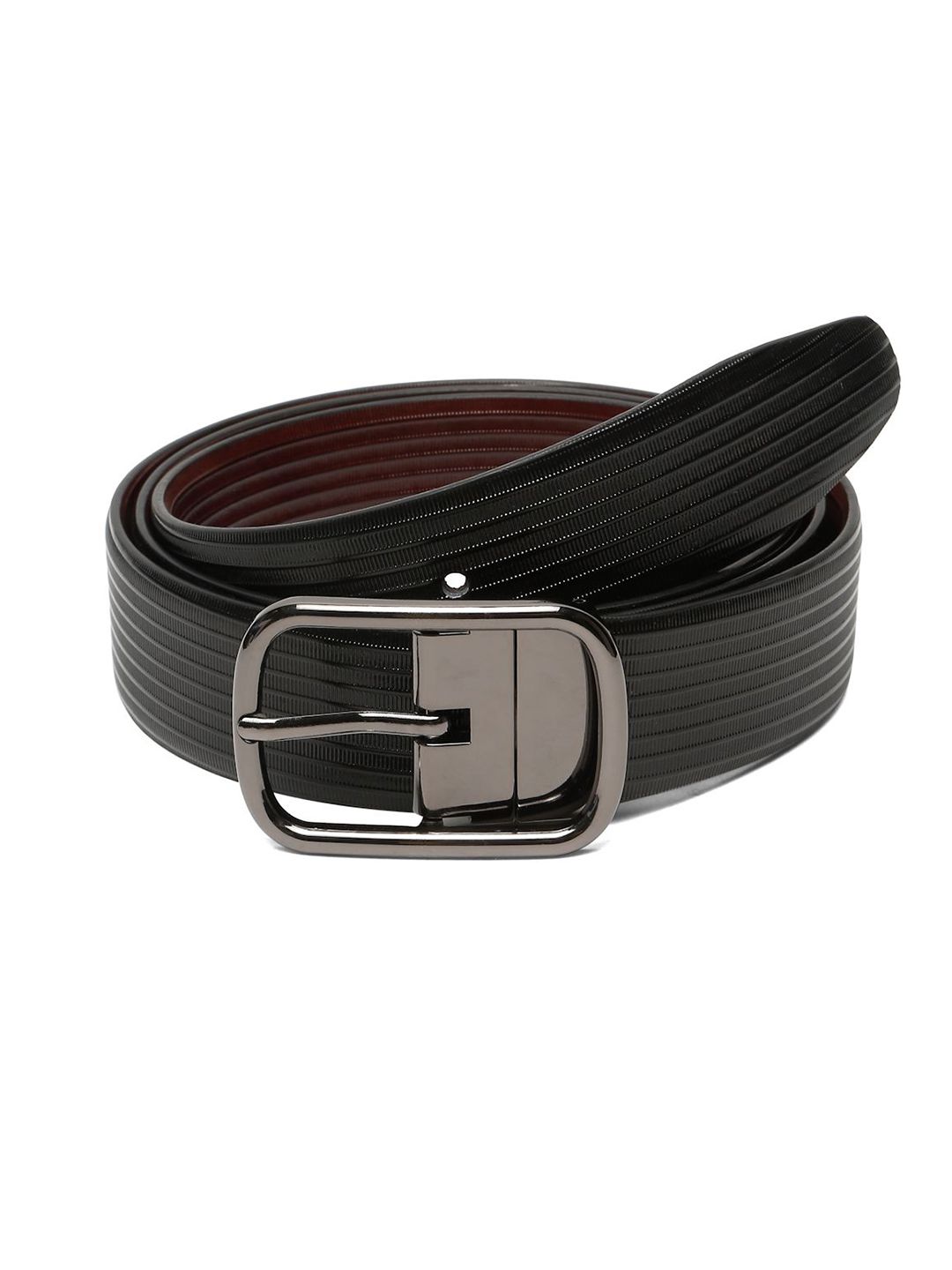 Teakwood Leathers Men Textured Leather Reversible Formal Belt