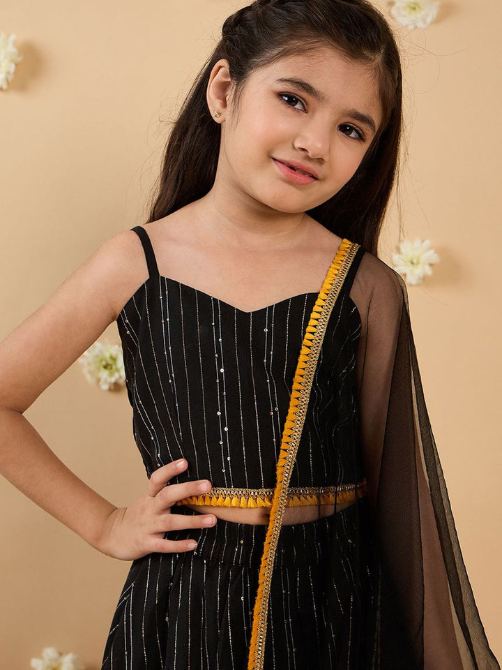 pspeaches Girls Printed Ready to Wear Lehenga & Blouse With Dupatta