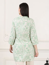 W Mandarin Collar Printed Tunic