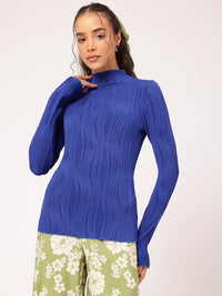 DressBerry Plisse Perfection Textured Fitted Top