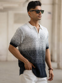 Powerlook Men Regular Fit Abstract Printed Polo Collar Cotton T-shirt