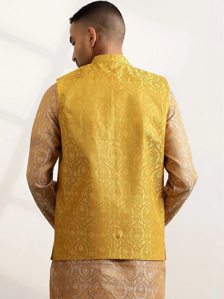 Jaket Nehru Brocade Rekaan Tenunan Anouk