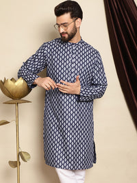 Anouk Ethnic Motifs Mandarin Collar Long Sleeves Thread Work Kurta