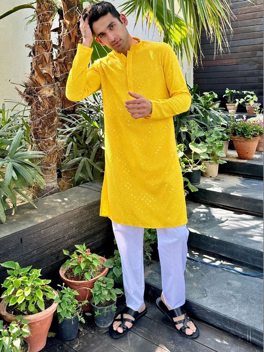 Kurta Sulam Lelaki Chikankari