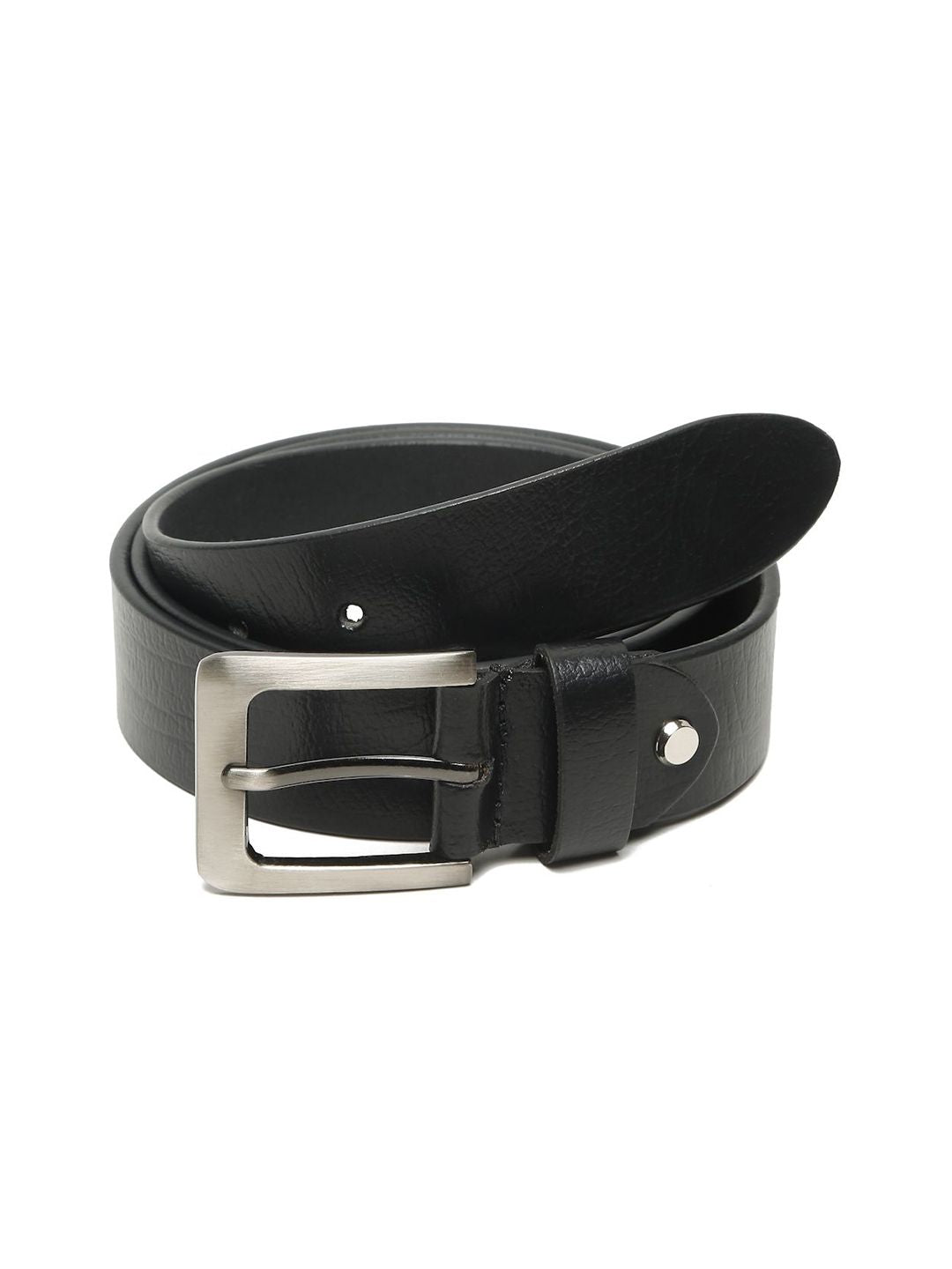 Teakwood Leathers Men Textured Push Pin Closure Leather Belt