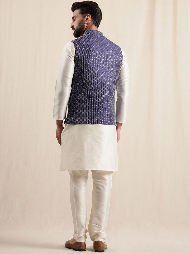 Anouk Mandarin Collar Straight Kurta With Pyjamas