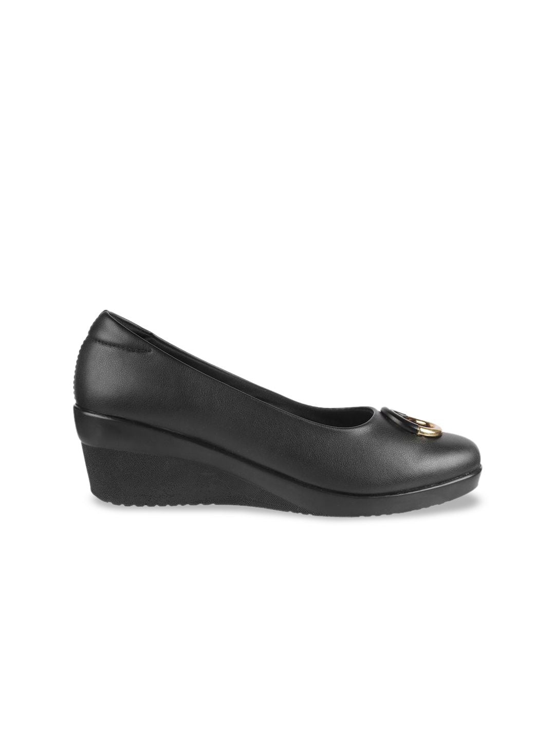Metro Work Wedge Pumps with Buckles