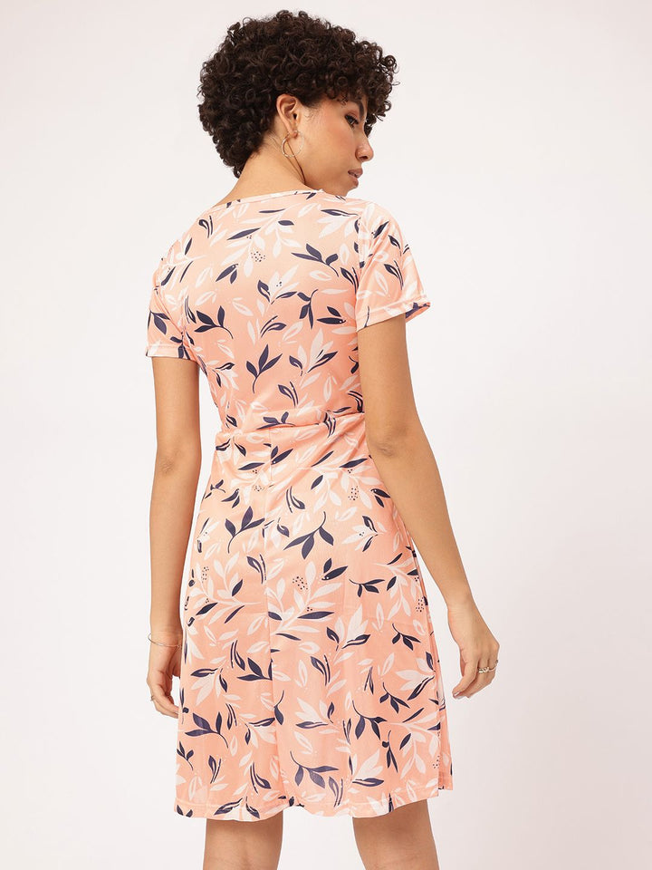 DressBerry Pretty in Pastel Floral Print Satin Finish Sheath Dress