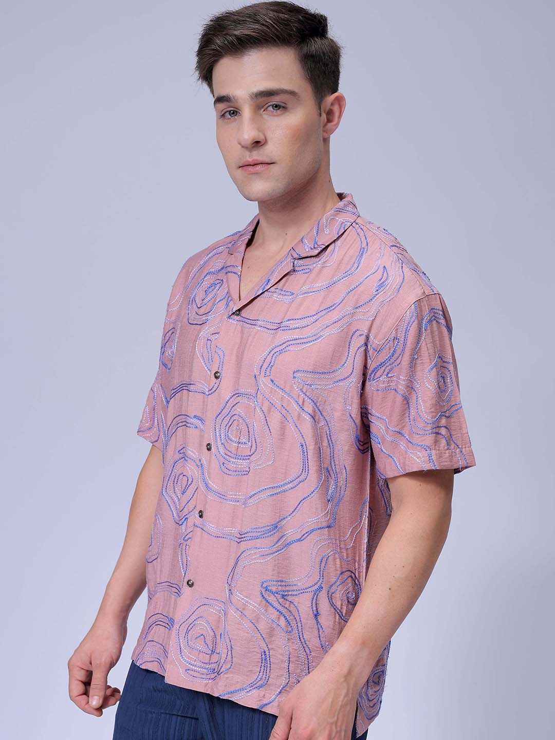 The Indian Garage Co Men Relaxed Fit Embroidery Resortwear Shirt