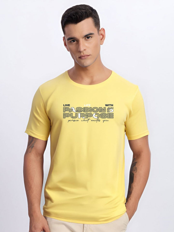 ADRO Men Typography Printed Round Neck Cotton T-shirt