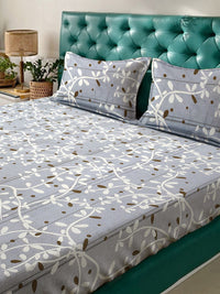 Myntra Elegant Homes Bunga Kelabu 300 TC Set Cadar Double King-2.5mX2.25m