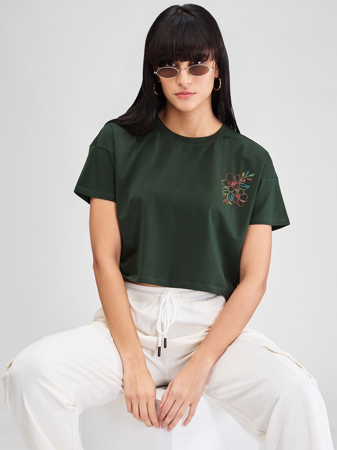 SPYKAR Women Applique Boxy T-shirt