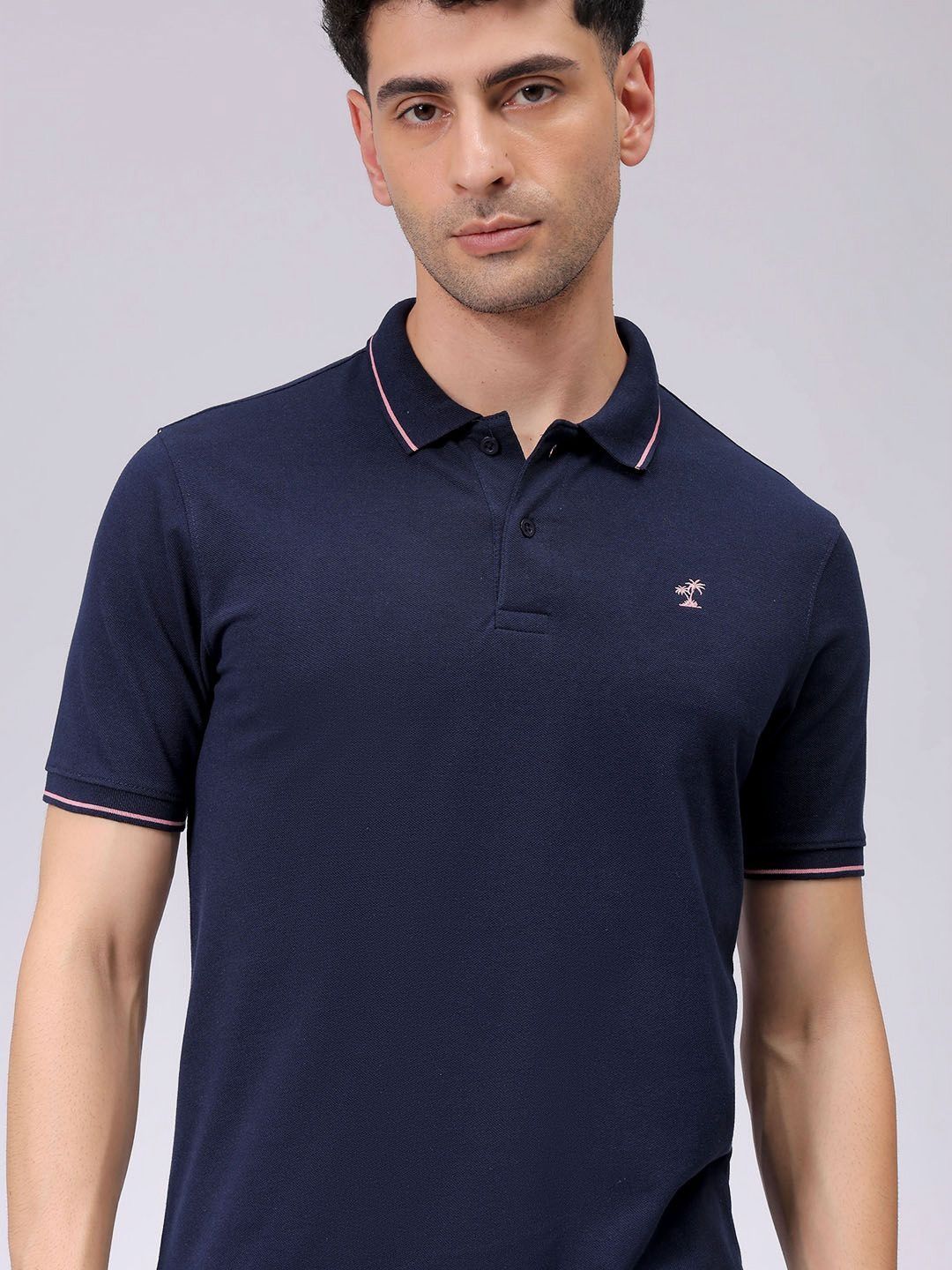The Indian Garage Co Men Polo Collar Applique T-shirt