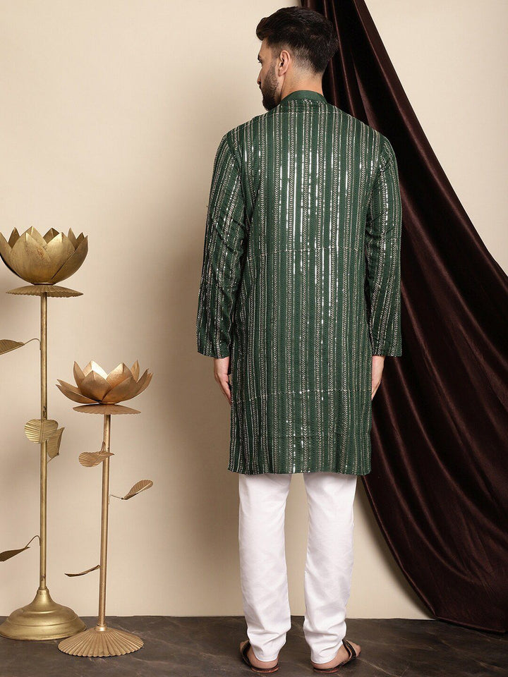Anouk Embroidered Band Collar Pure Cotton Regular Kurta with Churidar